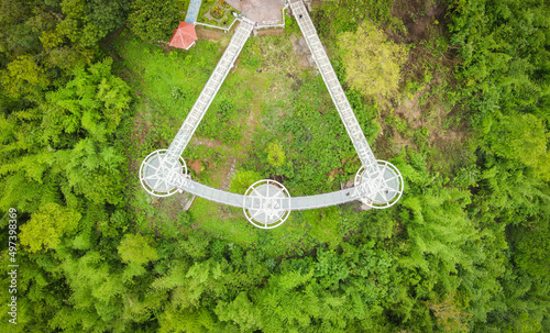 Skywalk Chiang Khan landmark of mekong river in Loei, Mekong river Thailand Laos border view of beautiful white bridge glass sky walk Chiang Khan, Loei, Thailand. photo