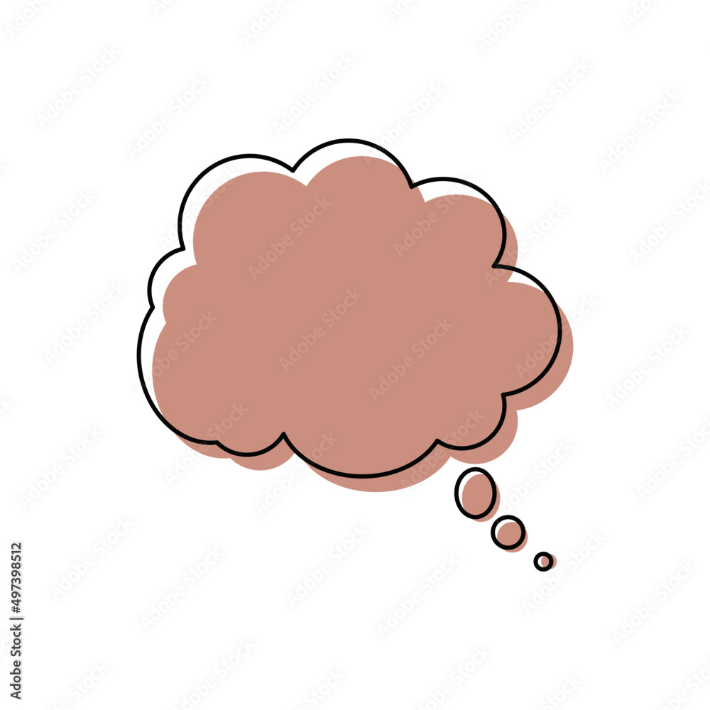 Modern speech bubble frame for comic text isolated white background. Empty outline bubble for speech text. Dialog empty cloud, cartoon box.