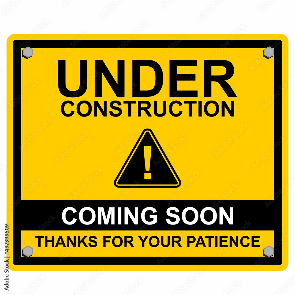 Obraz premium Under Construction, sign and board vector