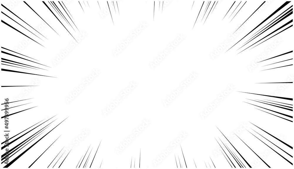 Obraz premium モノクロの集中線