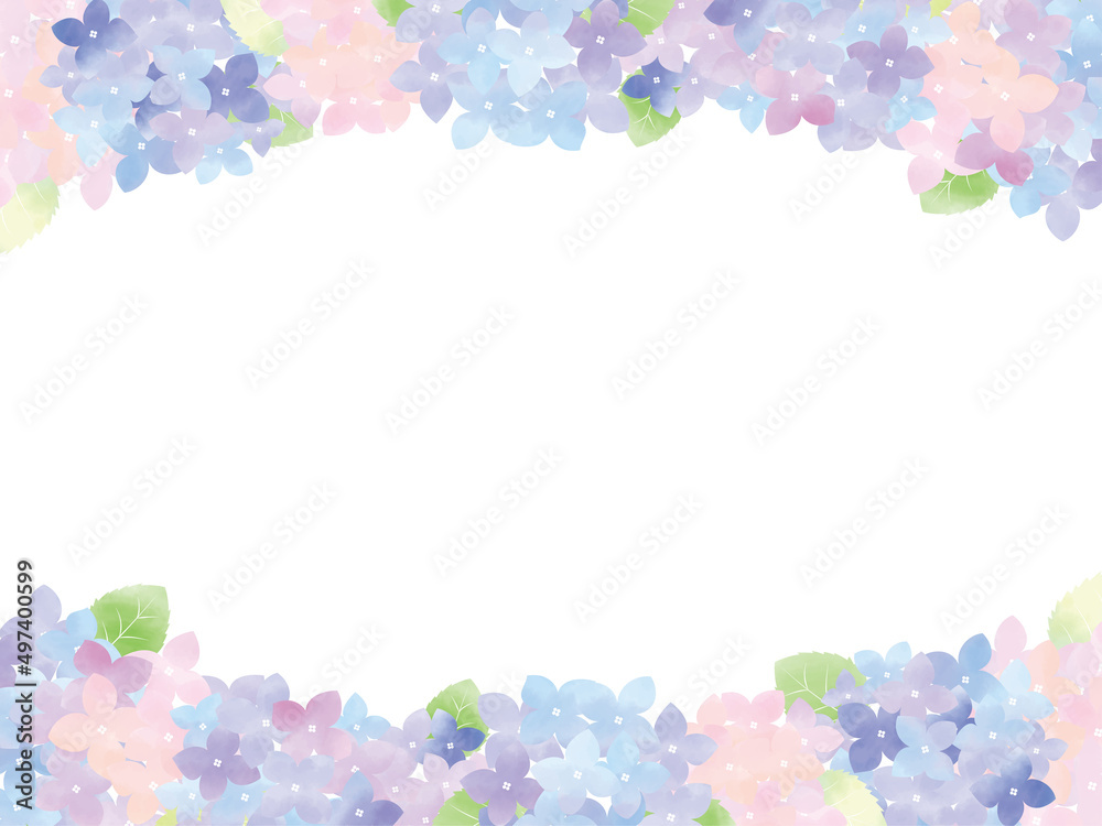 水彩の紫陽花(アジサイ)のイラスト素材 水彩の紫陽花(アジサイ)のイラスト素材