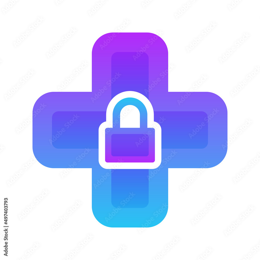 medical lock logo element design template icon medical lock logo element design template icon