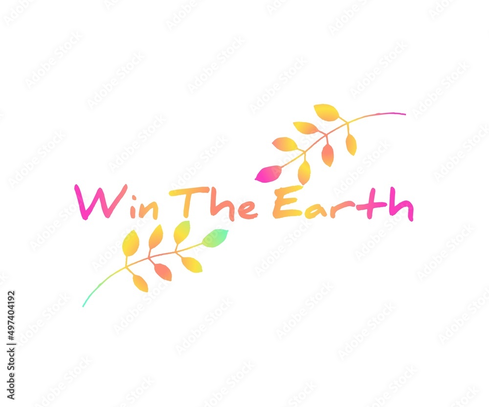 Win the earth colorful letter alphabets white background