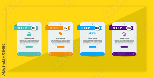 Four steps business infographics