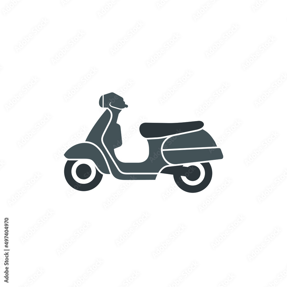 illustration of scooter, motorbike, vector art.