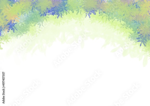 abstract nature frame for graphic copy space. colorful green and blue leaf for environment theme products placement.