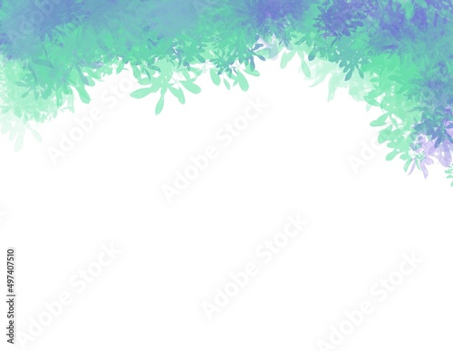 abstract nature frame for graphic copy space. colorful green and blue leaf for environment theme products placement.