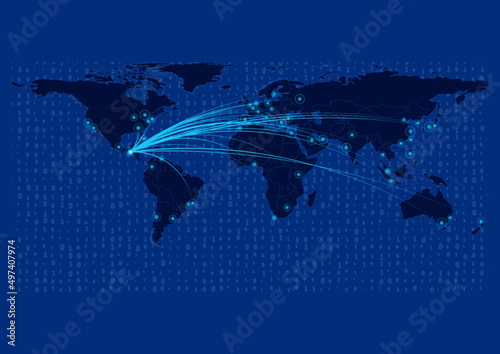 Guatemala map for technology or innovation or export concepts.  Connections of the country to major cities around the world. File is suitable for digital editing and prints of all sizes.