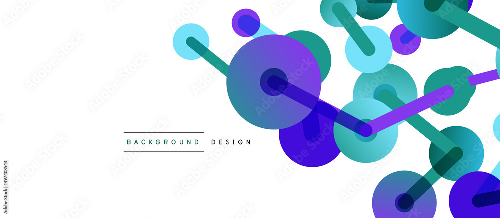 Abstract background. Round dots connected by lines. Trendy techno business template for wallpaper, banner, background or landing Abstract background. Round dots connected by lines. Trendy techno business template for wallpaper, banner, background or landing