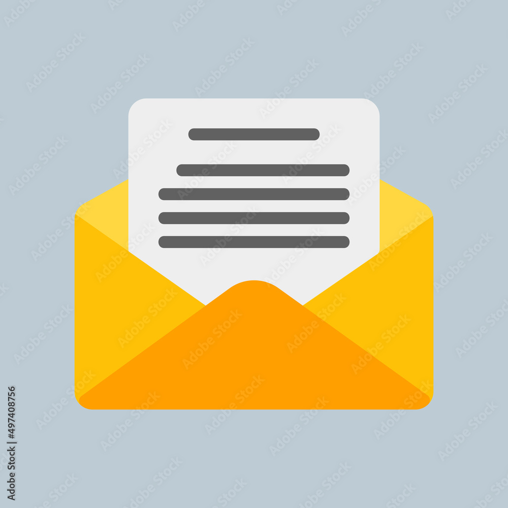 Email icon in flat style, use for website mobile app presentation Email icon in flat style, use for website mobile app presentation