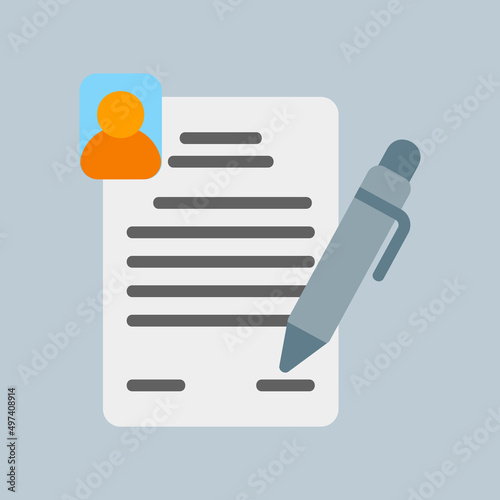 Contract icon in flat style, use for website mobile app presentation