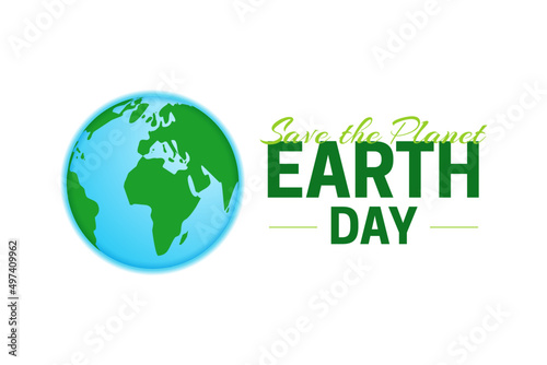 Earth Day - Save the Planet Vector Logo Icon Isolated on White Background