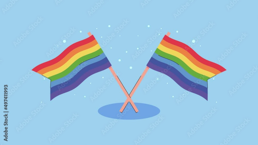 lgtbi community flags waving animation