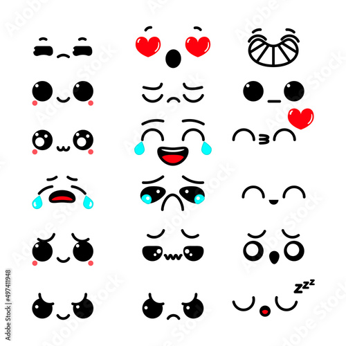 collection of various facial expressions