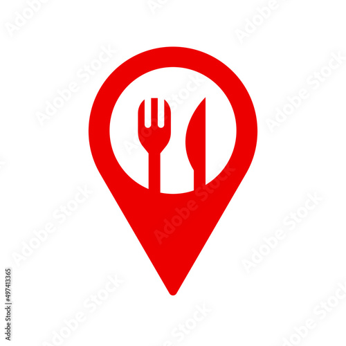 Food delivery pin point icon vector design illustration. Order online symbol.