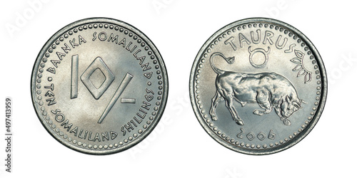 Somaliland 10 shillings year 2006 Bull