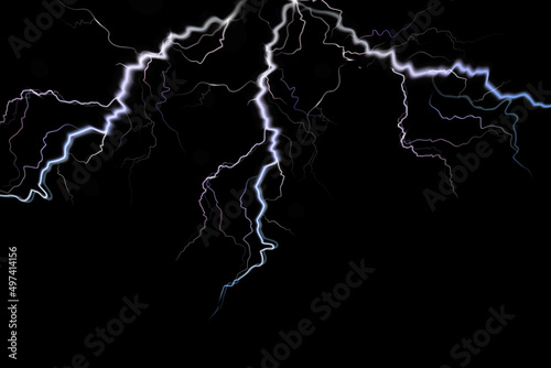lightning Magic and bright light effects. Vector illustration. Discharge electric current. Charge current. Natural phenomena. Energy effect illustration. Bright light flare and sparks