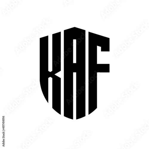 KAF letter logo design. KAF modern letter logo with black background. KAF creative  letter logo. simple and modern letter logo. vector logo modern alphabet font overlap style. Initial letters KAF  photo