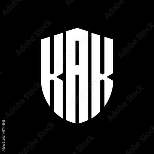 KAK letter logo design. KAK modern letter logo with black background. KAK creative  letter logo. simple and modern letter logo. vector logo modern alphabet font overlap style. Initial letters KAK  photo