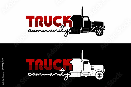 Truck Typography With Truck Head Lory Logo Design Inspiration