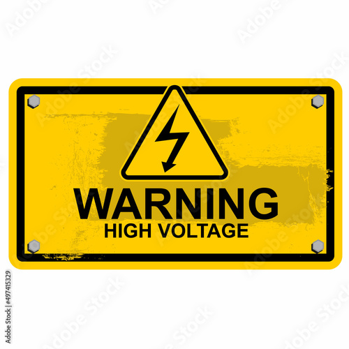 Warning, High Voltage, sign vector