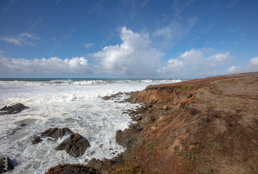 Bluff Walking Trail at Fiscalini Ranch Preserve on the Rugged Central California coastline at Cambria California United States Bluff Walking Trail at Fiscalini Ranch Preserve on the Rugged Central California coastline at Cambria California United States