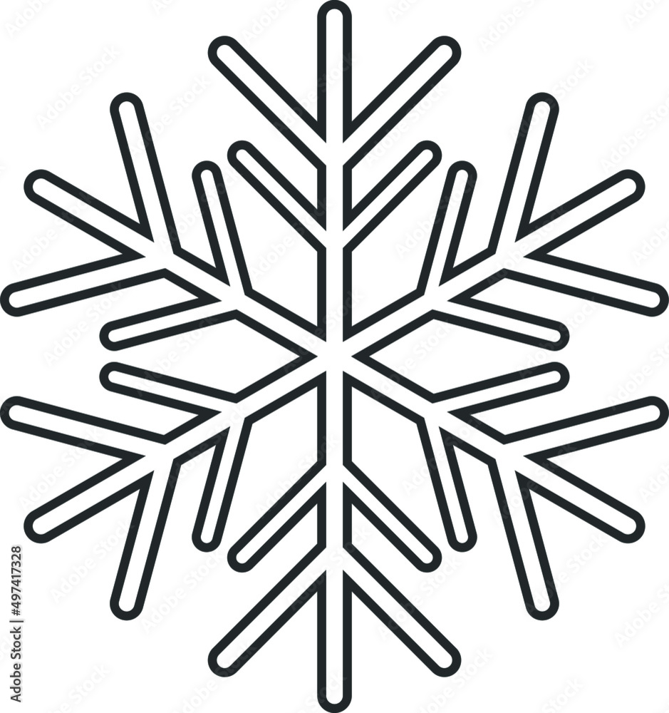 Snowflake Icon, Snowflake Line Icon