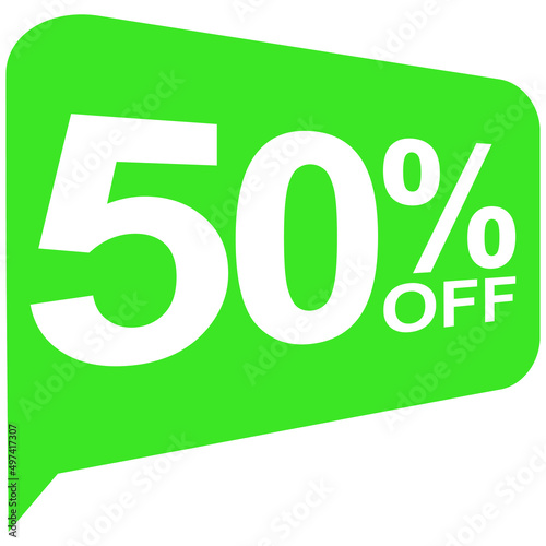 50% fifty percent off icon button 