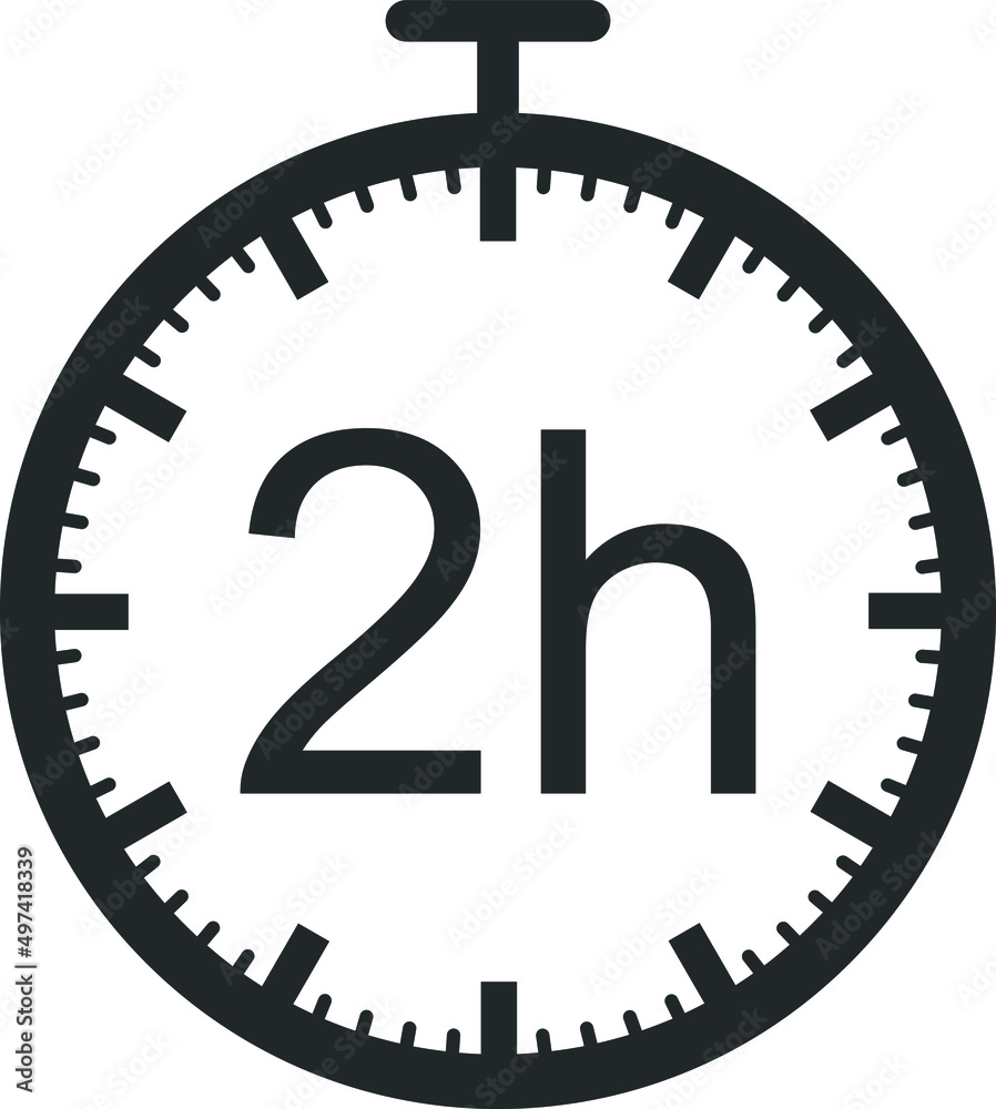 2 hour timer icon, clock icon vector 2 hour timer icon, clock icon vector