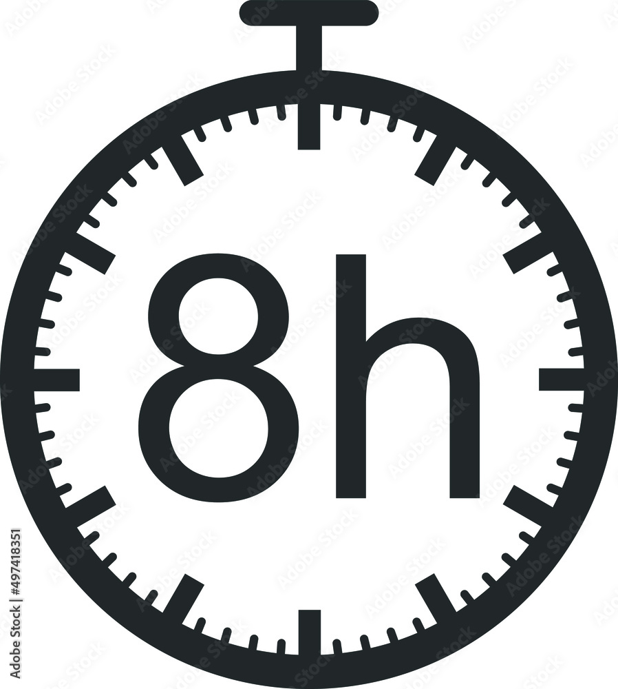 8 hour timer icon, watch icon vector 8 hour timer icon, watch icon vector
