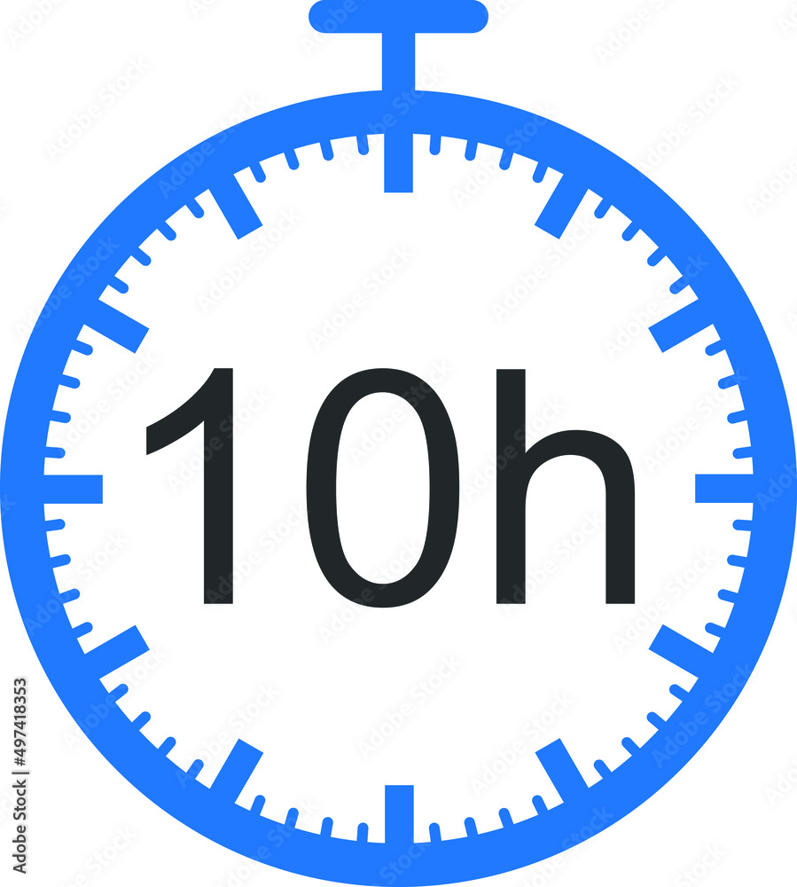 10 Hour Timer Icon, Timer Symbol vector 10 Hour Timer Icon, Timer Symbol vector