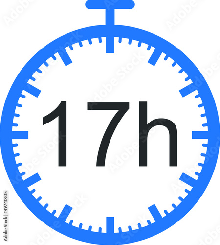 17 hour timer icon, clock icon vector © kaif
