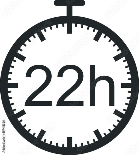 22 hour timer icon, timer symbol vector