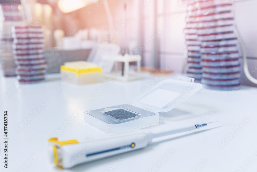 Biochemical analyzer blood tests on modern equipment of lab Biochemical analyzer blood tests on modern equipment of lab