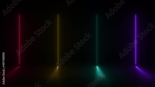 Concept 45-N1 Animated abstract neon light with led light effect and flickering pattern.