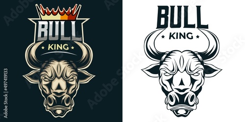 bull head esport logo mascot design