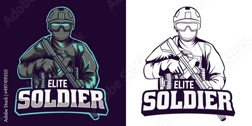 elite soldier mascot esport logo