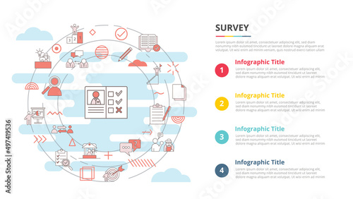 survey business concept for infographic template banner with four point list information