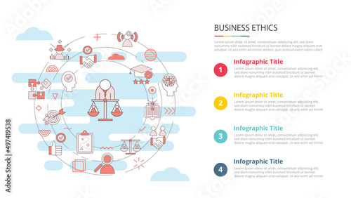 business ethics concept for infographic template banner with four point list information