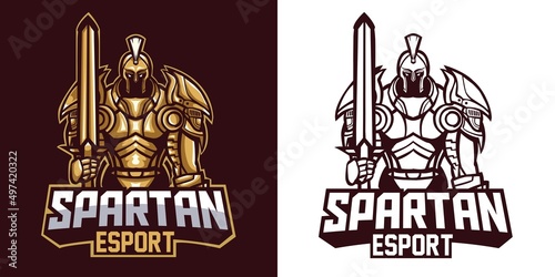 spartan esport logo mascot design