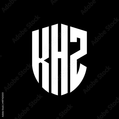KHZ letter logo design. KHZ modern letter logo with black background. KHZ creative  letter logo. simple and modern letter logo. vector logo modern alphabet font overlap style. Initial letters KHZ  photo