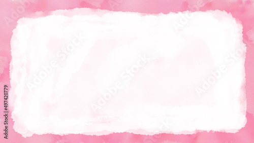 水彩絵具で塗りつぶしたような背景素材 フレーム ピンク