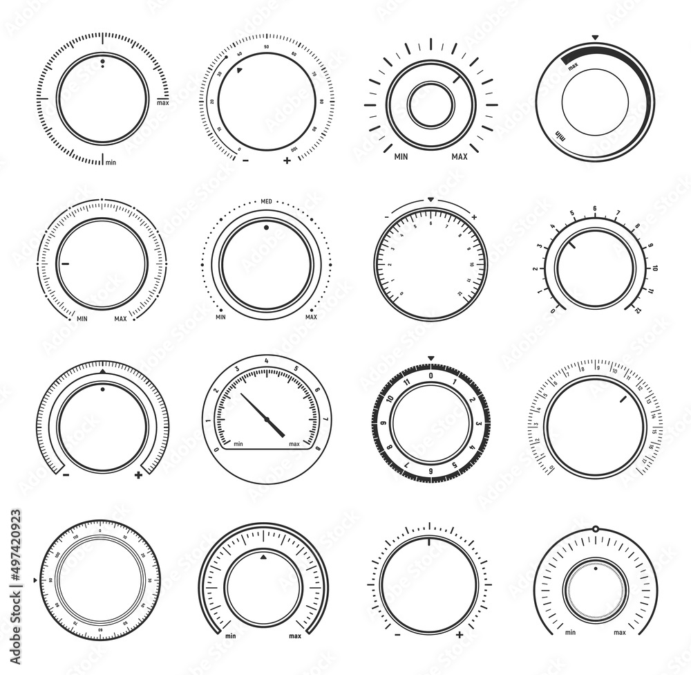 Volume round knob switch, music sound controls, vector interface