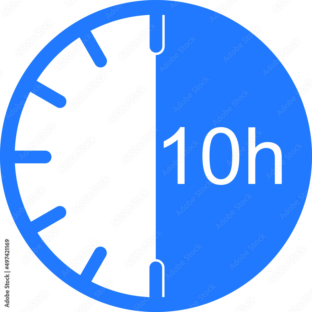 10 hour timer icon, hour timer symbol vector 10 hour timer icon, hour timer symbol vector