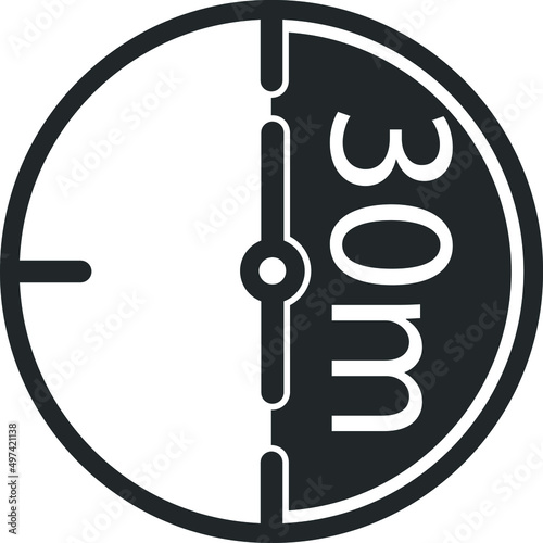 30 minute timer icon, minute symbol vector