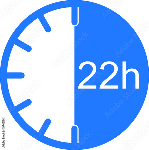 22 hour timer icon, hour icon vector
