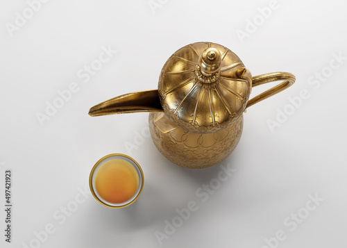 Obraz na plátně The Dallah ( Arabic coffee pot ) on white background