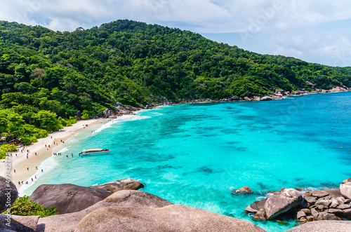 Similan islands are beautiful national park of andaman sea with a rich marine life, crystal clear water and white sand beaches.