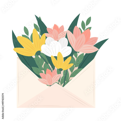envelope with flowers