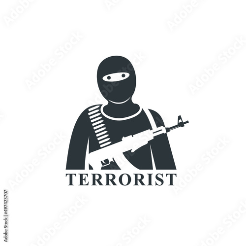 illustration of terrorist, vector art.